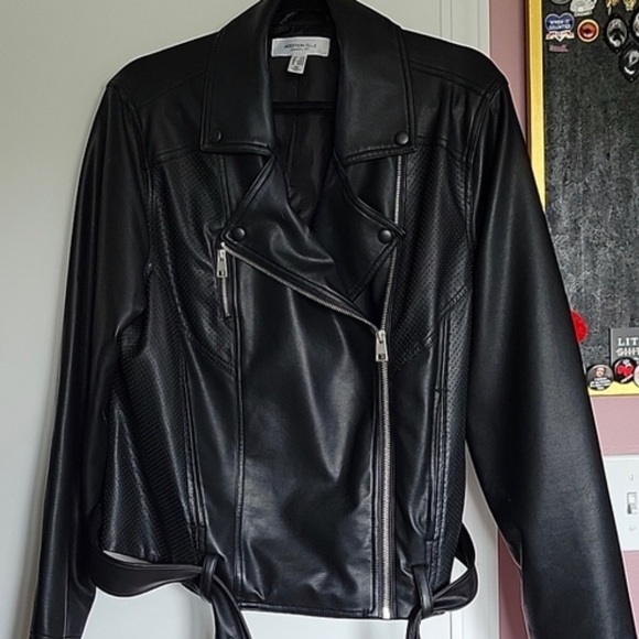 Addition Elle Faux Leather Jacket, 1X (18), Black - Picture 1 of 1